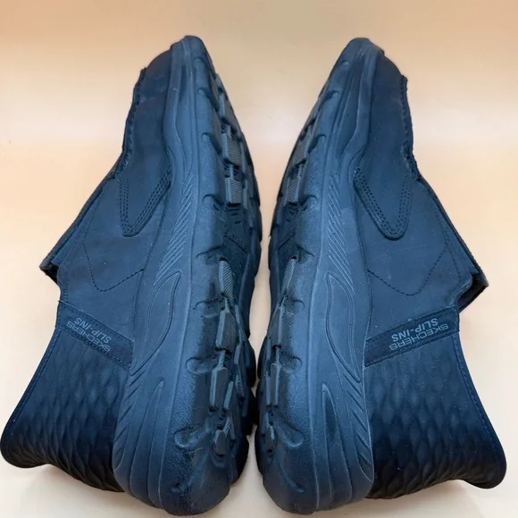 Skechers Relaxed Arch Fit Slip-Ins Motley Leather Milo Black Sneakers Men’s 13WW - Picture 6 of 10